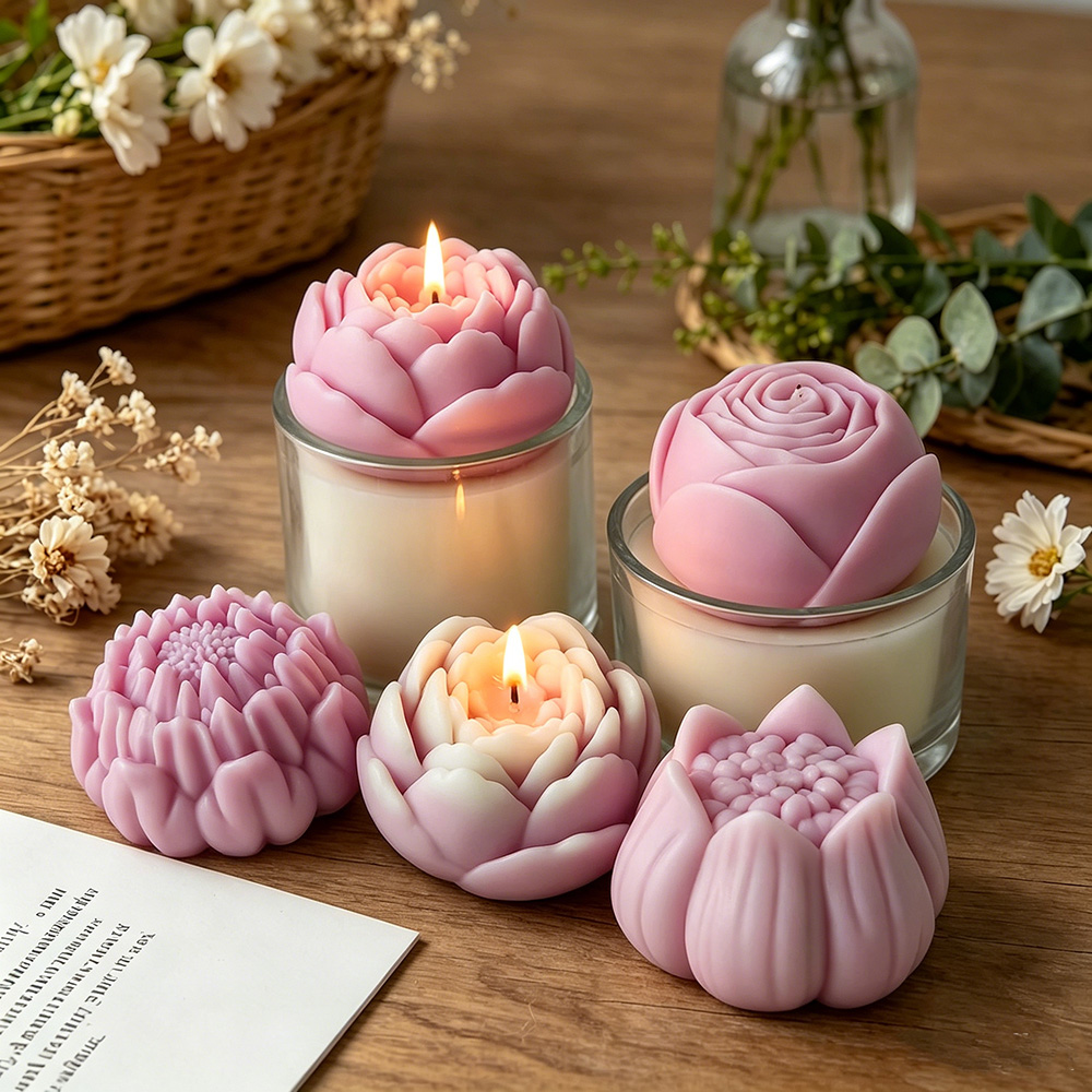 Candle Making Date Night - 3D Flower Silicone Mold Peony Rose
