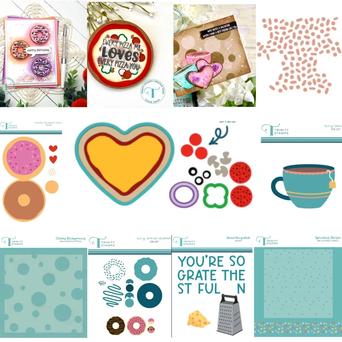 Kraft Box Candle - Hearts Pizza Metal Cutting Dies Stencil