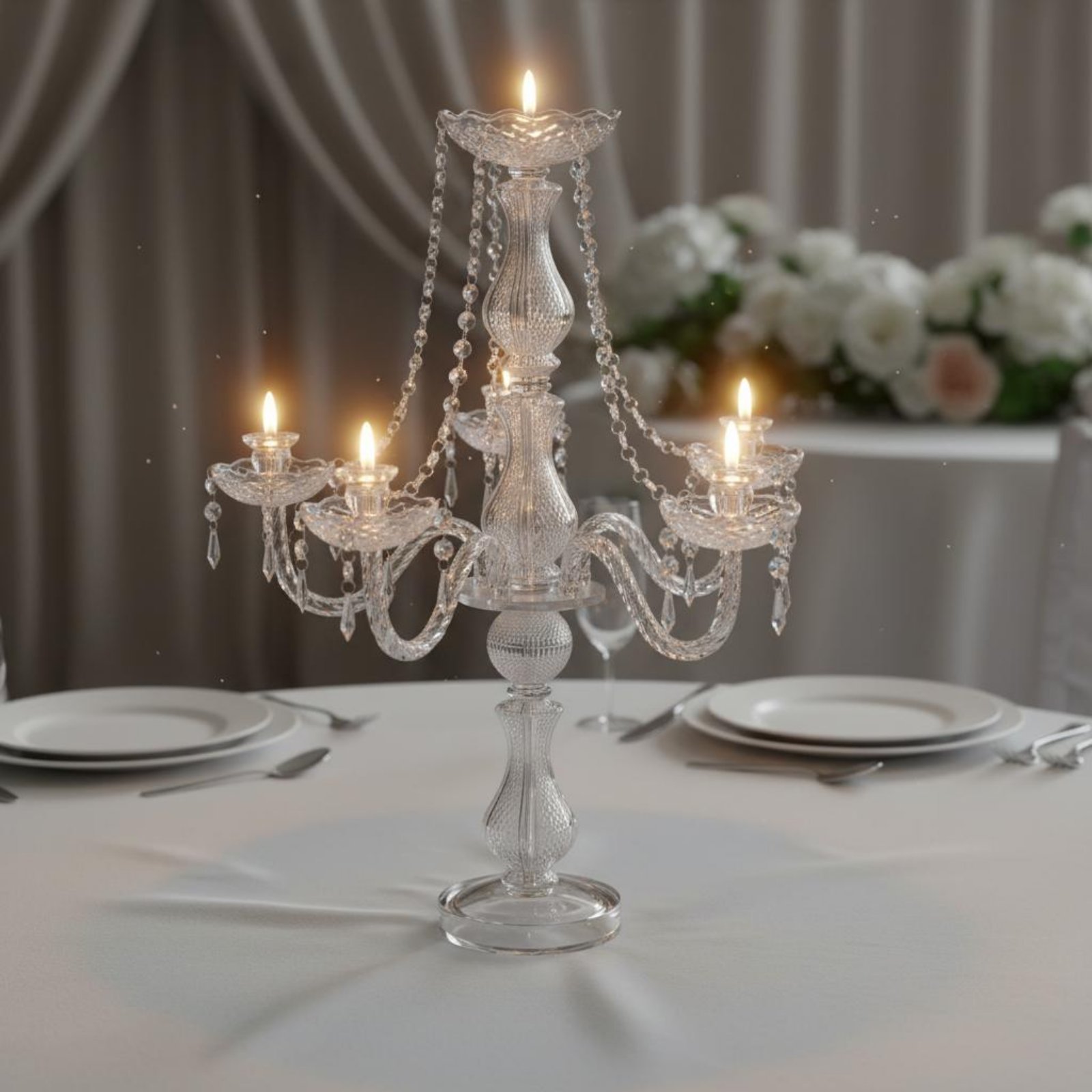 Candle Making Supplies - Crystal Candelabra Elegant Wedding Candelabra Crystal