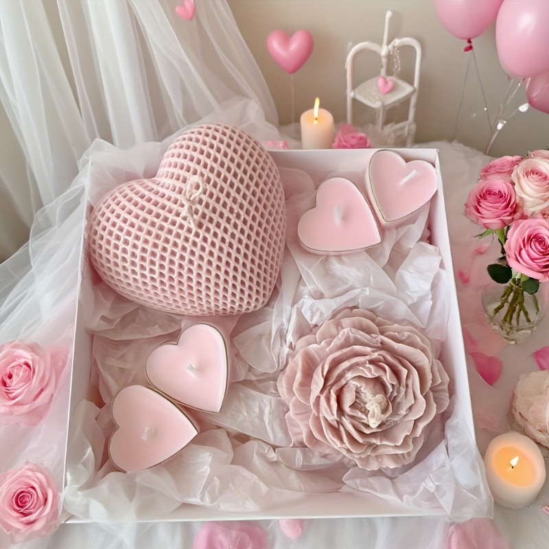 2pcs Peony Flower Woven Heart  - Candle Making Bath 评论和价格