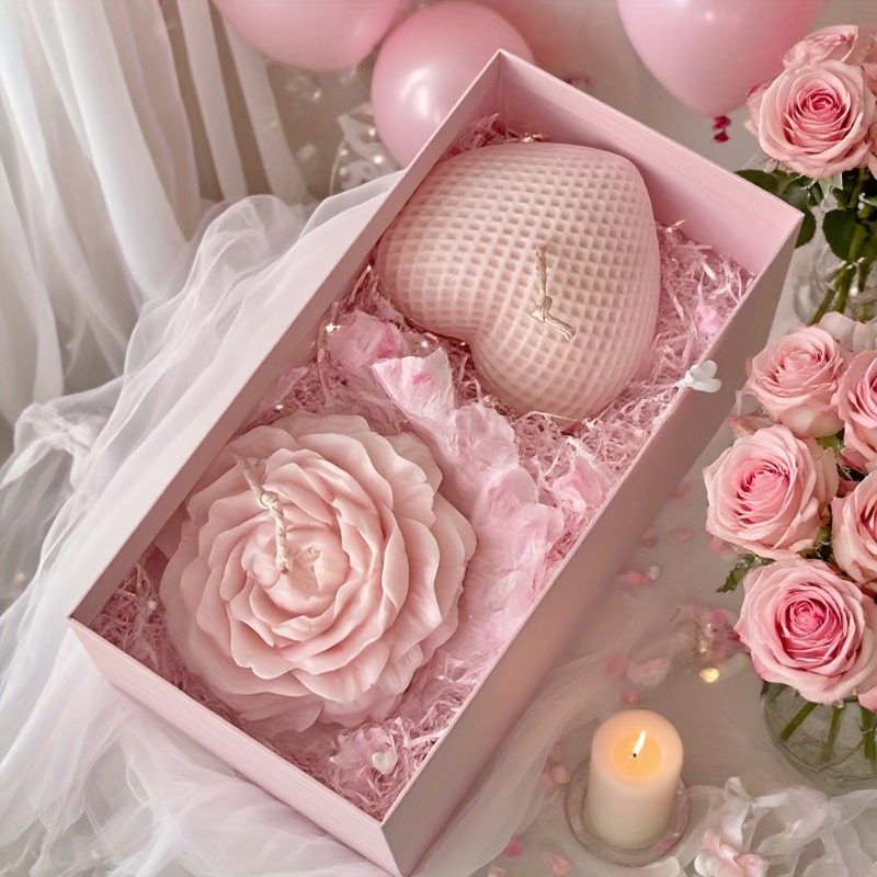 2pcs Peony Flower Woven Heart  - Candle Making Bath 评论和价格