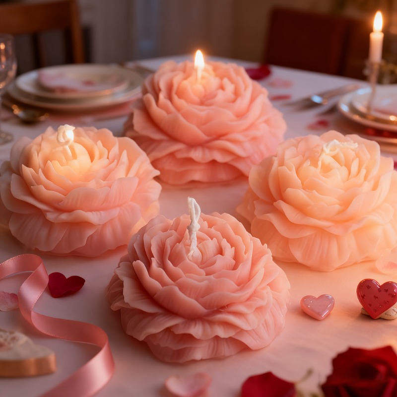 2pcs Peony Flower Woven Heart  - Candle Making Bath 评论和价格