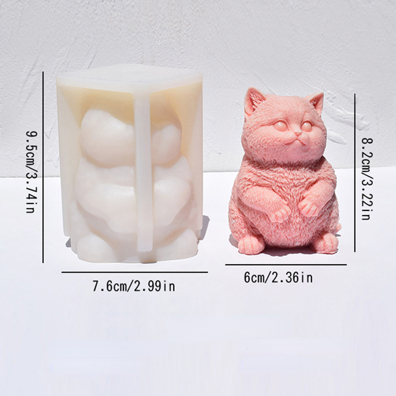 3D Fat Cat Silicone Candle Mol - Candle Making Fat 评论和价格