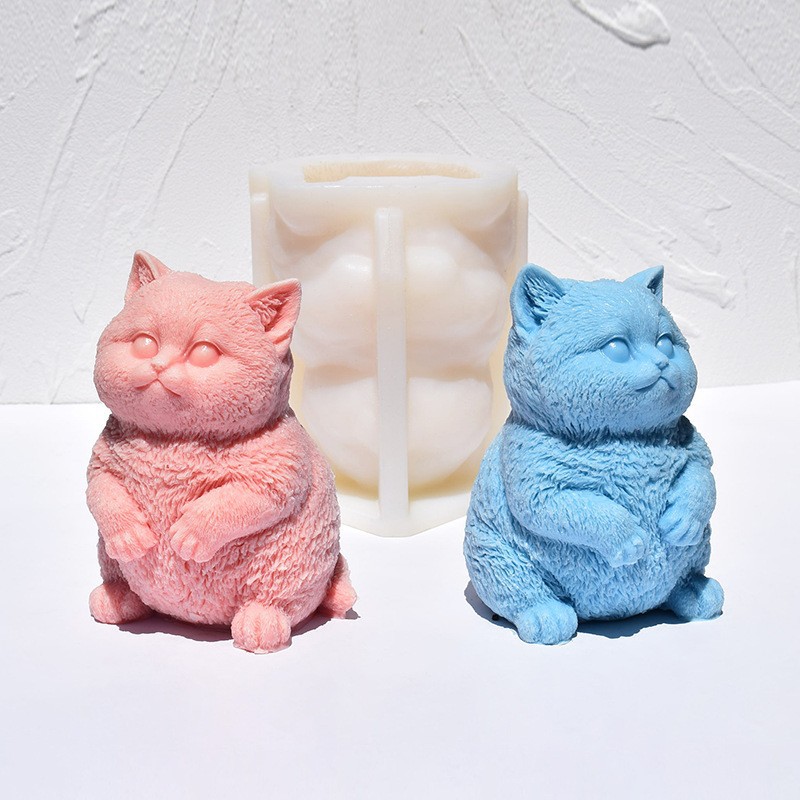 3D Fat Cat Silicone Candle Mol - Candle Making Fat 评论和价格
