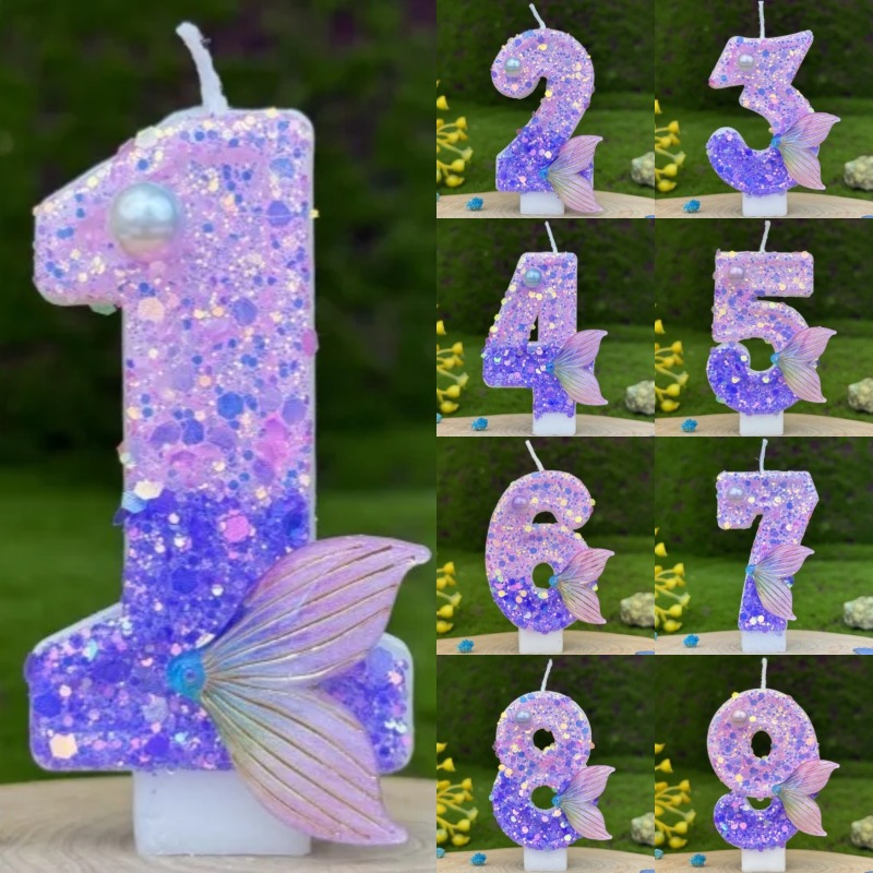 Glitter Purple Gradient Mermai - Paraffin Candle Wax 评论和价格