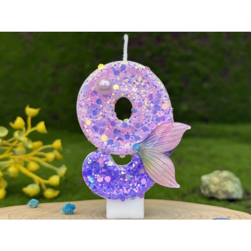 Glitter Purple Gradient Mermai - Paraffin Candle Wax 评论和价格