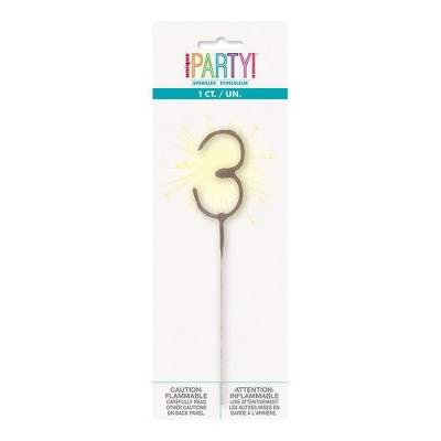 Number 3 Sparkler Flame Candle - Paraffin Candle Wax 评论和价格