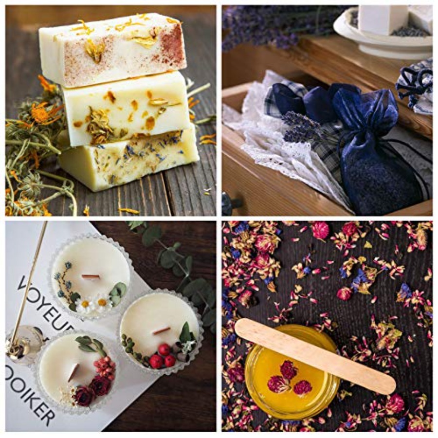 9 Bags Dried Flowers, 100% Nat - Candle Making Bath 评论和价格