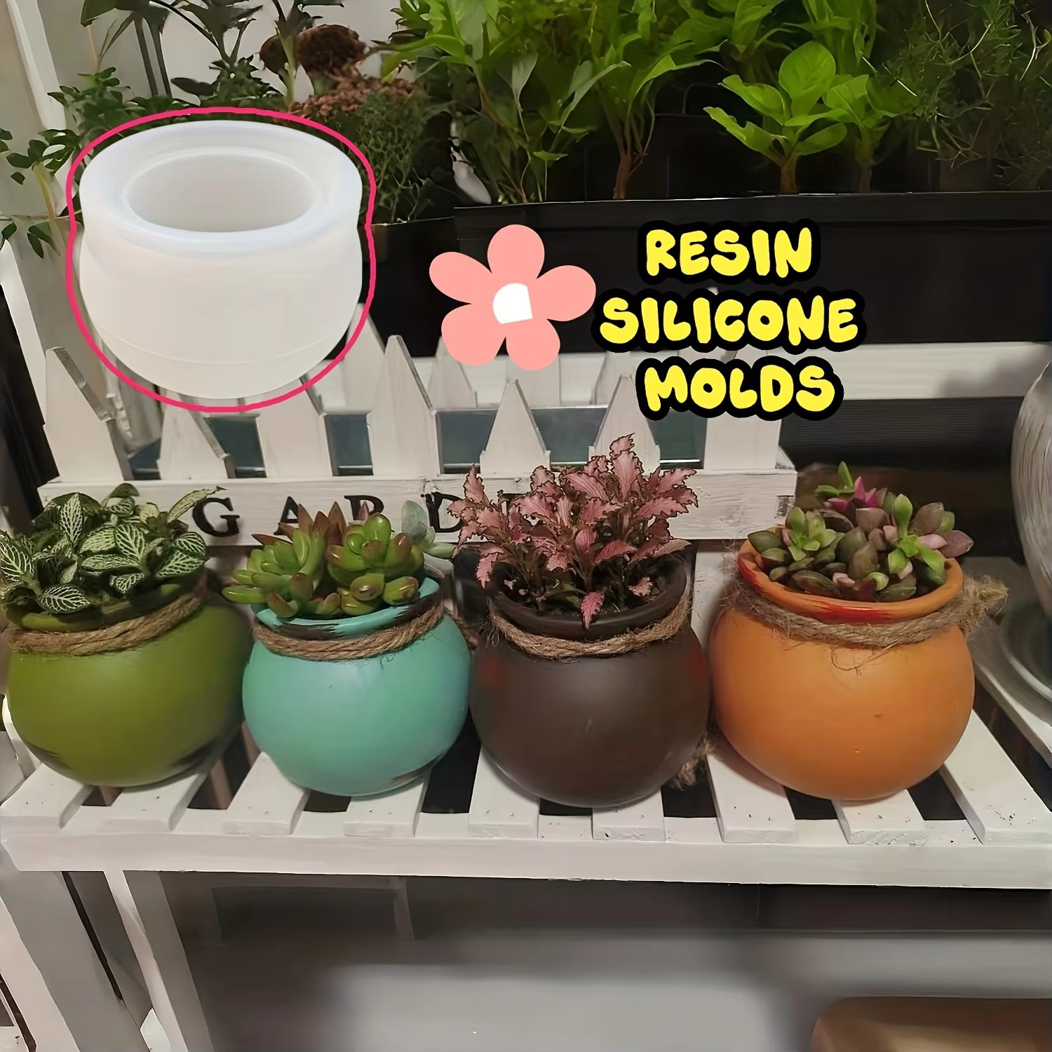 Silicone Flower Pot Molds, Res - Candle Making Moulds 评论和价格