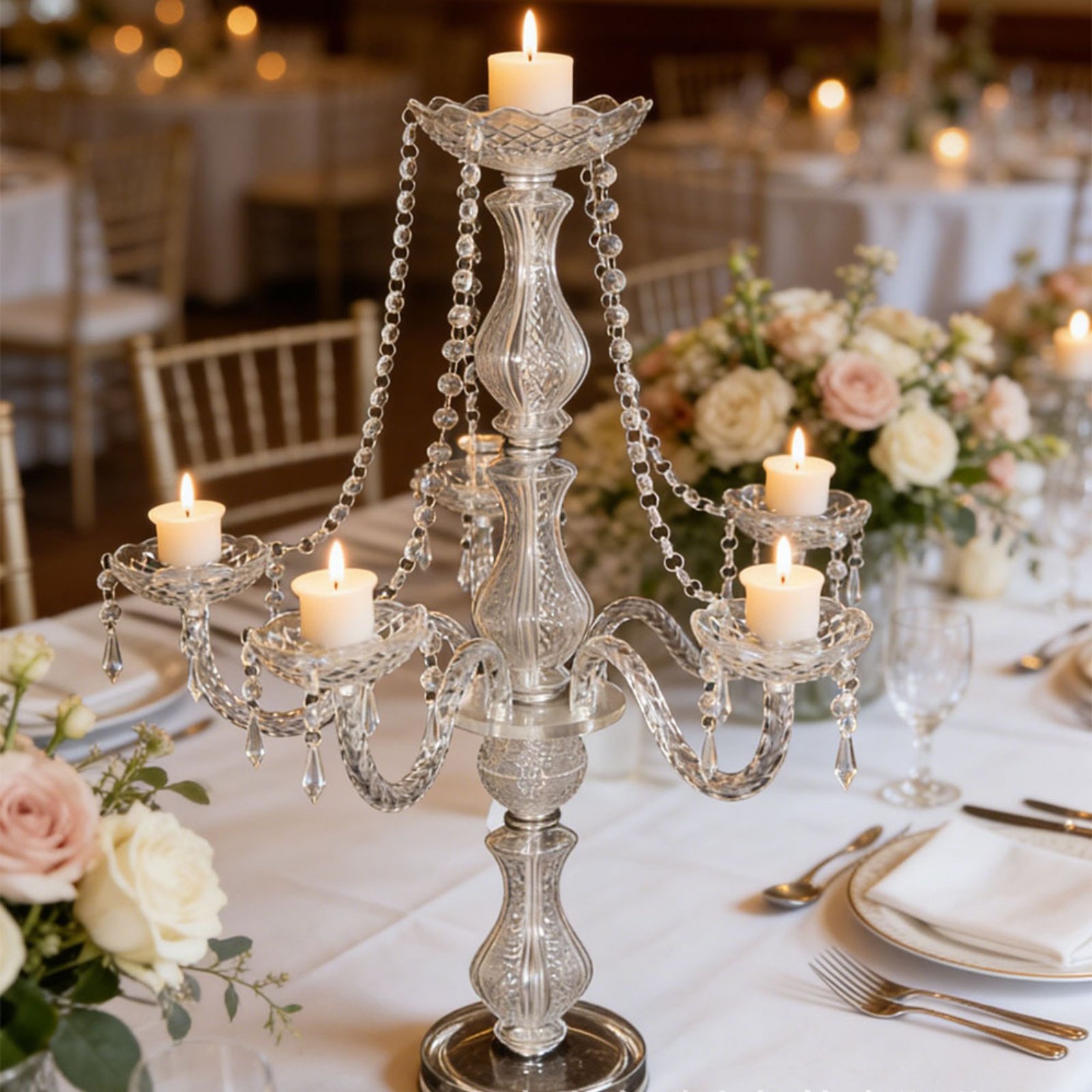Crystal Candelabra Elegant Wed - Candle Making Supplies 评论和价格