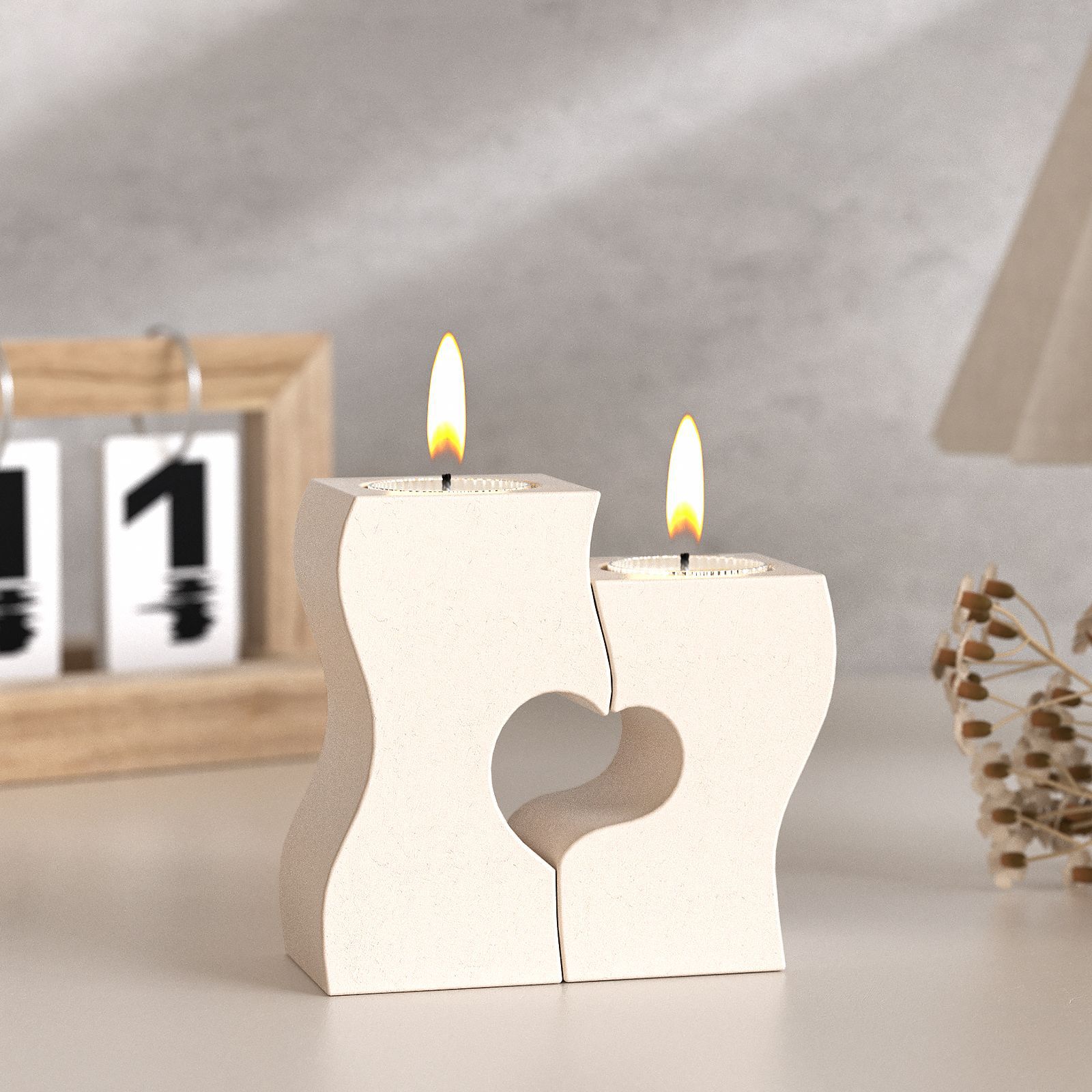 S Heart Candlestick Silicone M - Candle Making Moulds 评论和价格