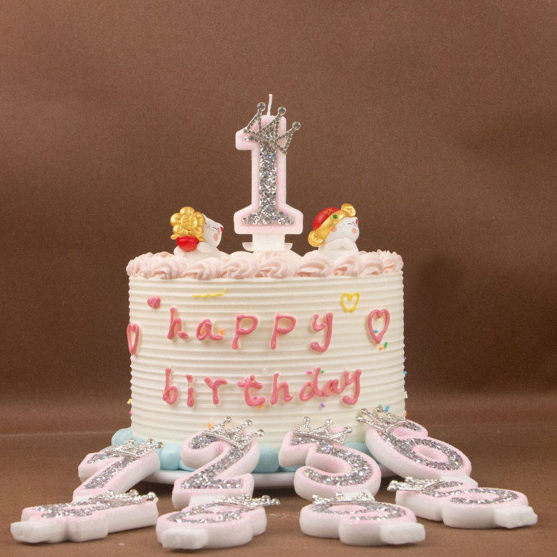 Digital Candles 0-9 Pink Silve - Paraffin Candle Wax 评论和价格