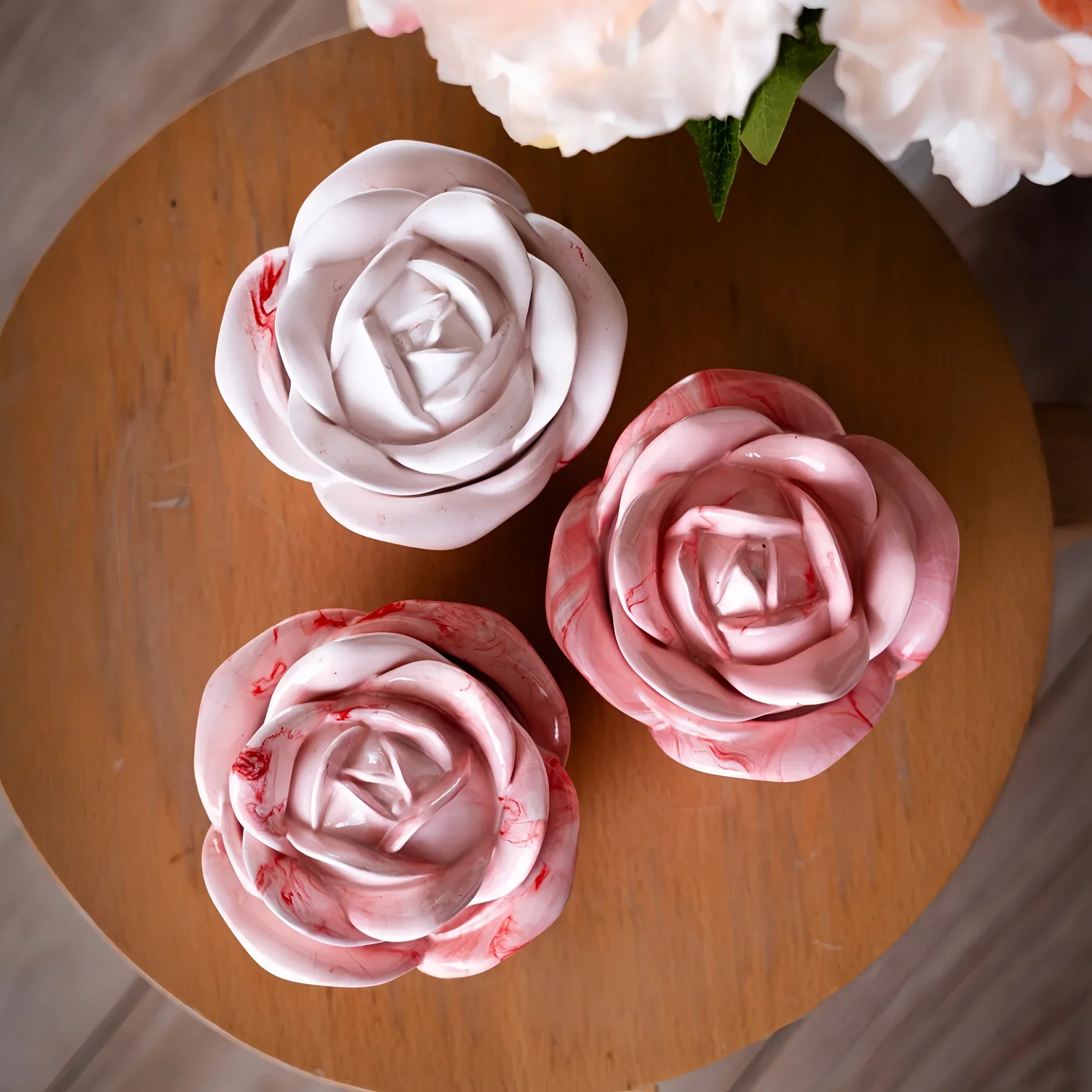 2-Piece Set Rose Shaped Silico - Candle Making Moulds 评论和价格