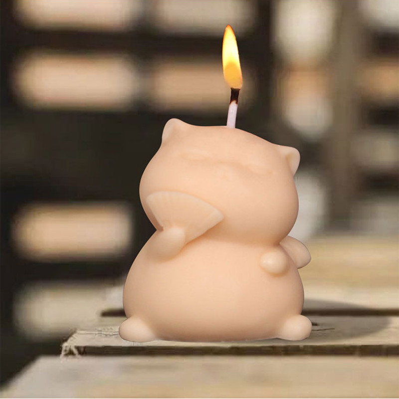 Cute Fat Cat Silicone Candle M - Candle Making Fat 评论和价格