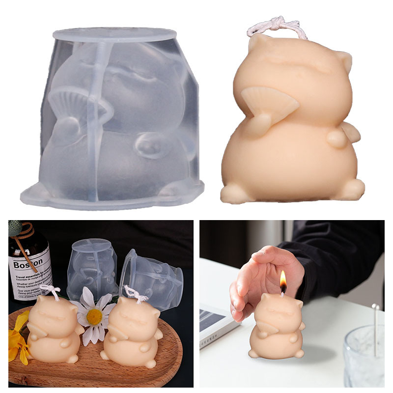Cute Fat Cat Silicone Candle M - Candle Making Fat 评论和价格