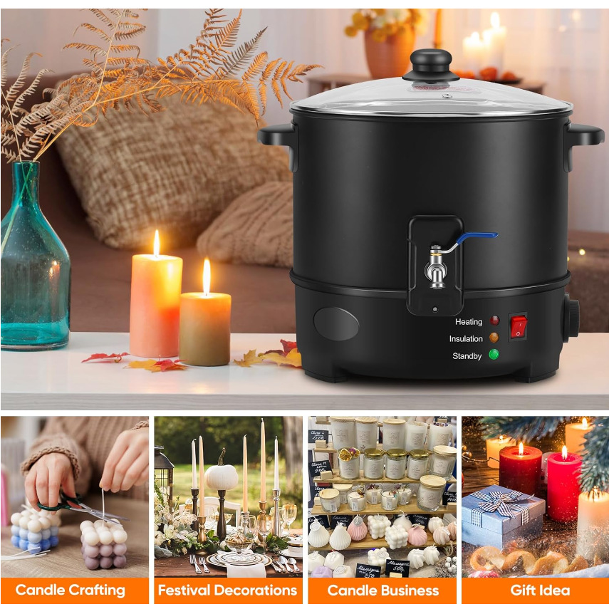 EU US Plug Electric Melting Ca - Candle Making Wax Melter 评论和价格