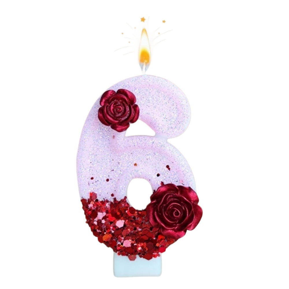 Number Pink Glitter Red Rose F - Paraffin Candle Wax 评论和价格