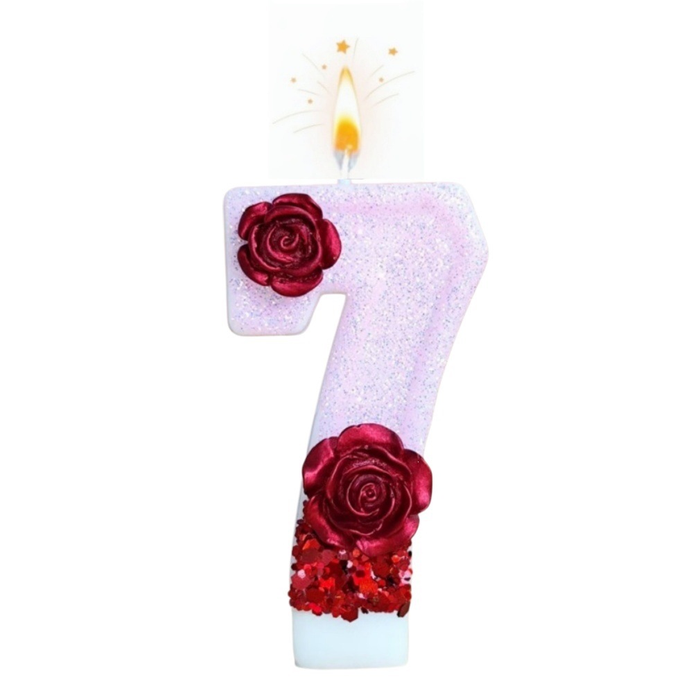Number Pink Glitter Red Rose F - Paraffin Candle Wax 评论和价格