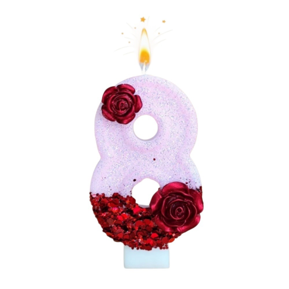 Number Pink Glitter Red Rose F - Paraffin Candle Wax 评论和价格