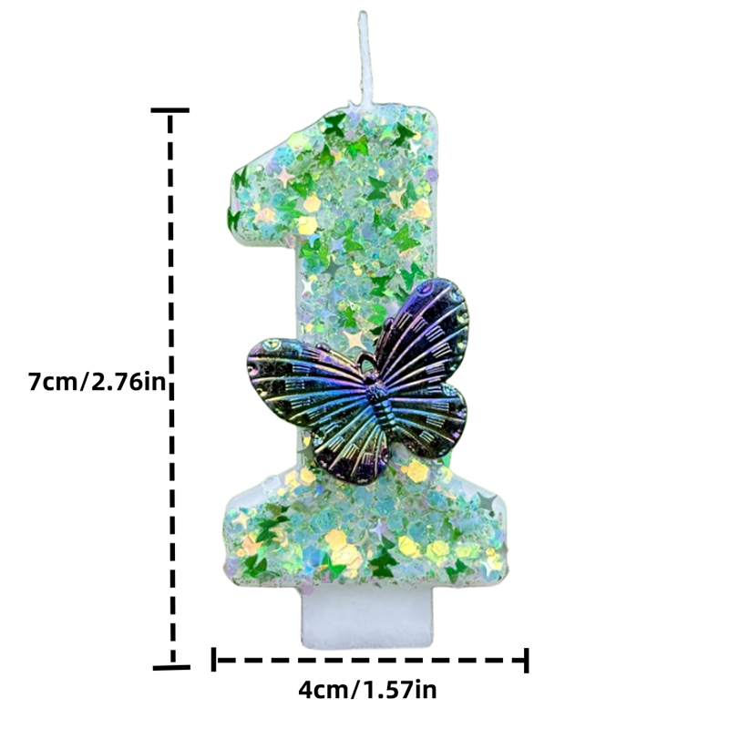1Pc Green Sequins Number 0-9 B - Paraffin Candle Wax 评论和价格