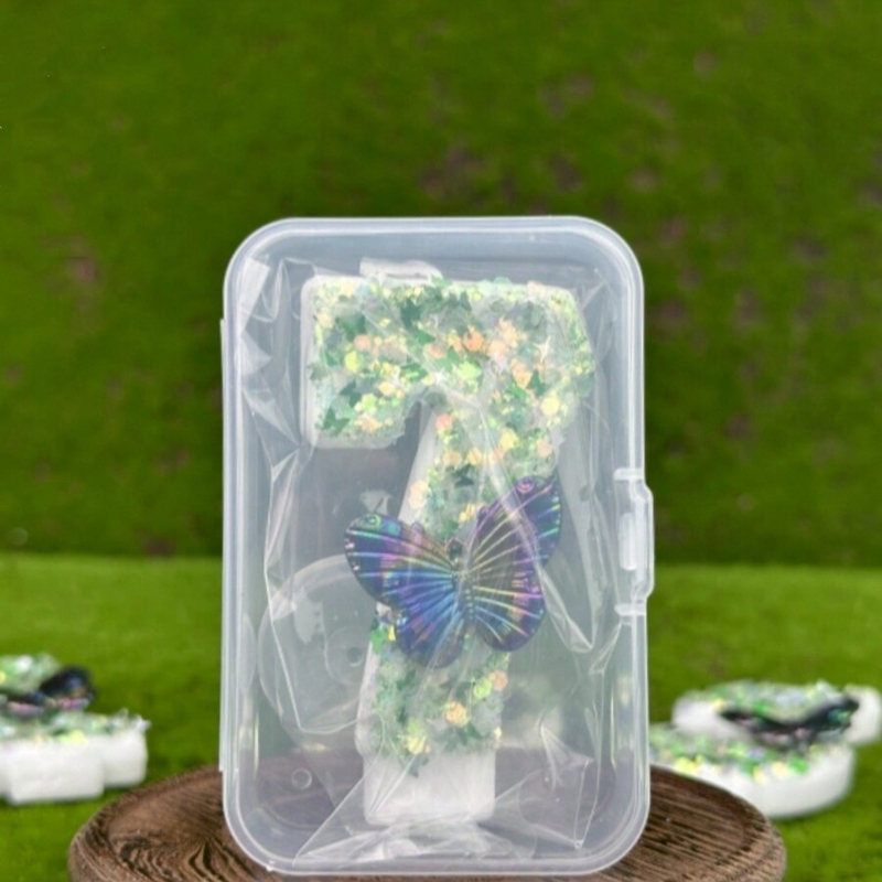 1Pc Green Sequins Number 0-9 B - Paraffin Candle Wax 评论和价格