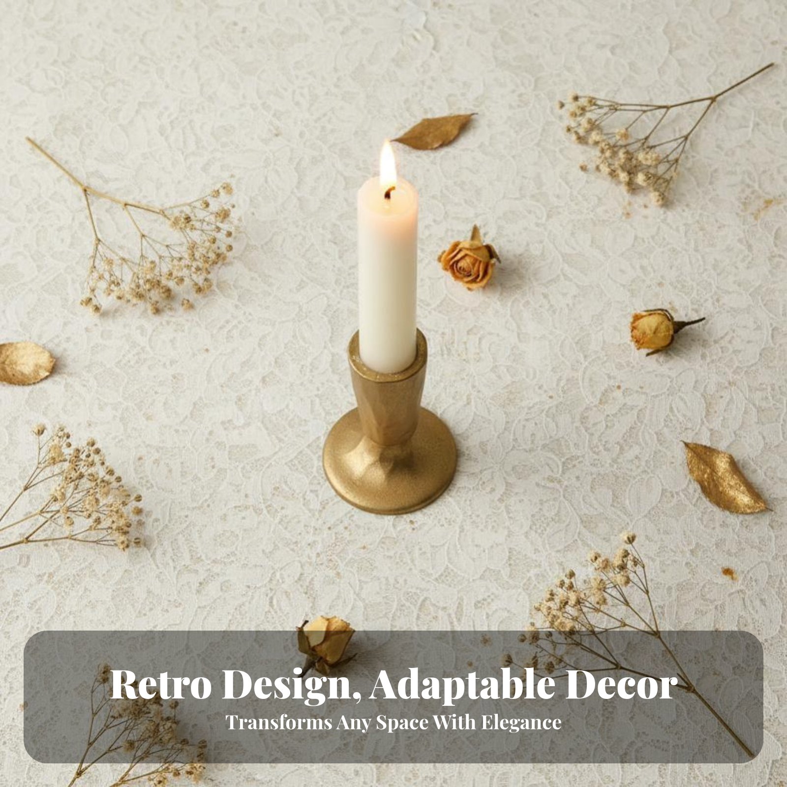Gold Cast Iron Candle Holder,  - Paraffin Candle Wax 评论和价格