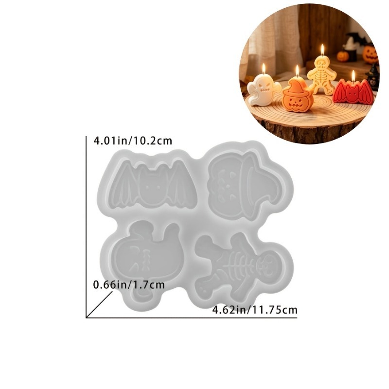 4-cavity silicone resin mold s - Candle Making Moulds 评论和价格