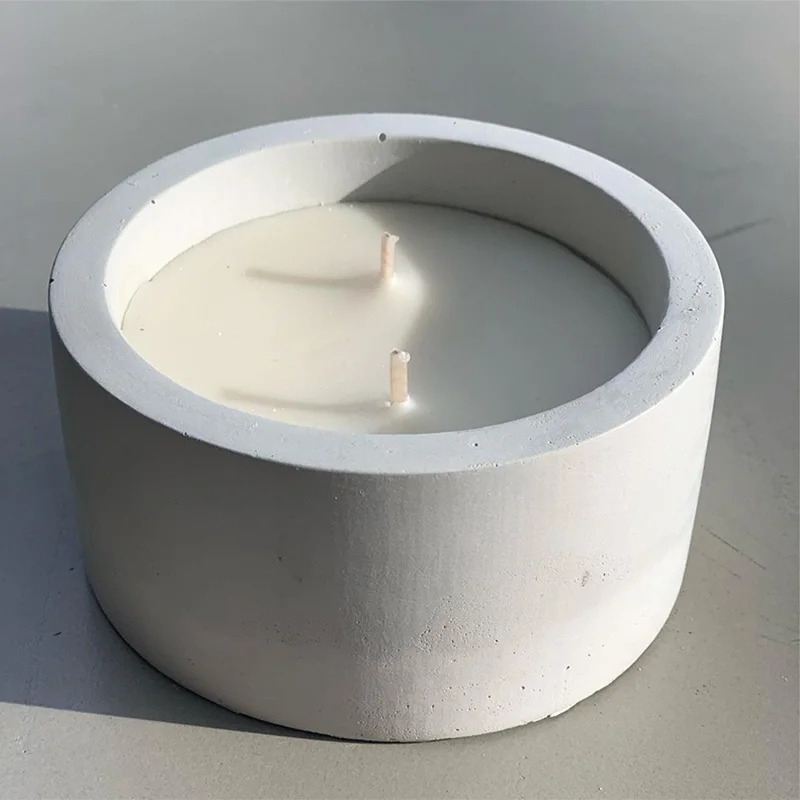 3 Sizes Round Cement Concrete  - Kraft Box Candle 评论和价格